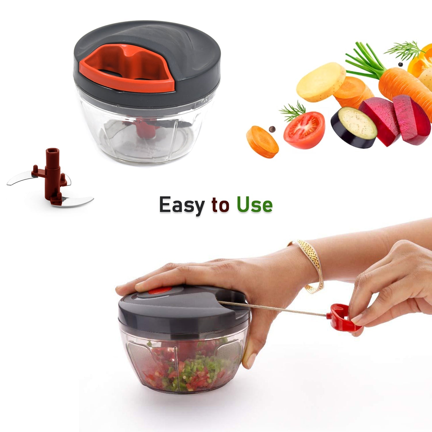 2913b Chopper with 3 Blades for Effortlessly Chopping Vegetables and Fruits for Your Kitchen (brown box) DeoDap 2913b Chopper with 3 Blades for Effortlessly Chopping Vegetables and Fruits for Your Kitchen (brown box) DeoDap
